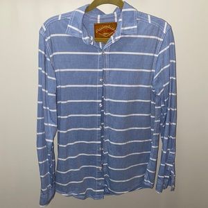 Men’s Red Camel Blue/White Striped Button Down